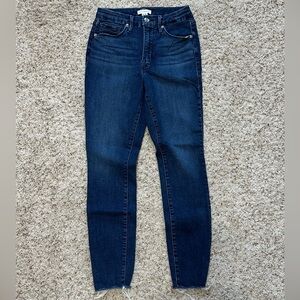 Good American Women’s Good Legs Skinny Jeans w Raw Chewed Hem. Size 6. BLUE653.